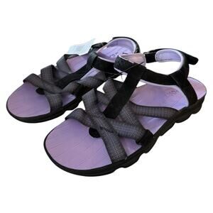 J Sport Black Purple Sport Walking Sandals NEW Size 8